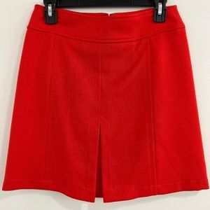Loft. Vibrant orange kick pleat skirt. 6P.